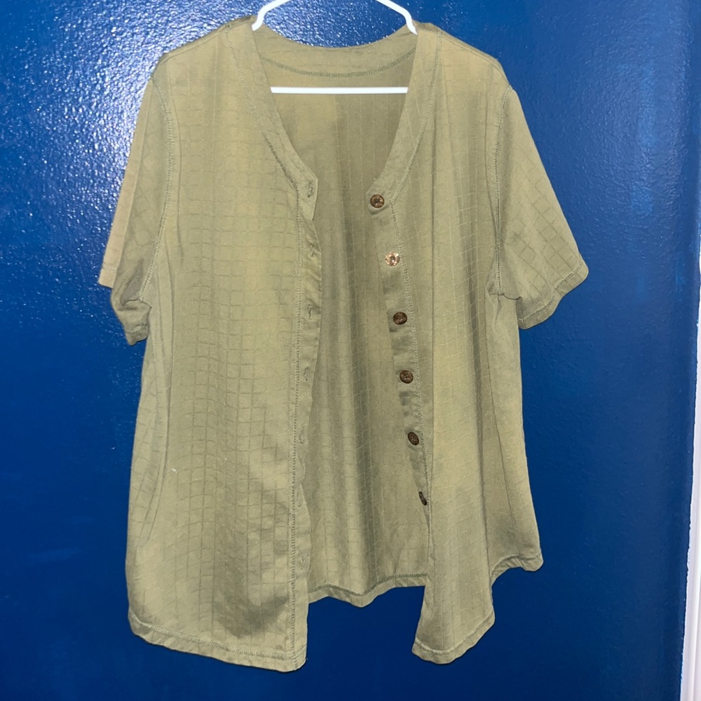 Green Button-up Cover-up
